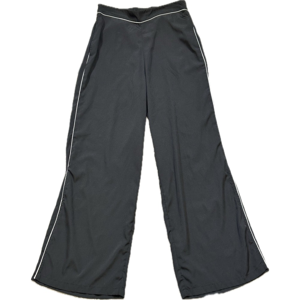 Jason Wu Pants Contrast Piping Wide Leg Size S Black Athleisure Side Slit